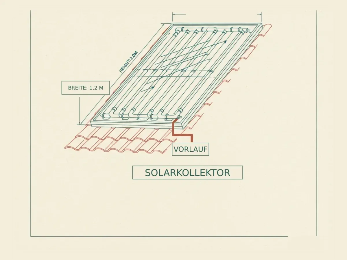 Solarthermie-Kollektoren auf einem Ziegeldach
